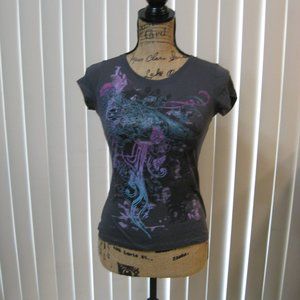 NWOT Express gray graphic tee t shirt top XS extra small